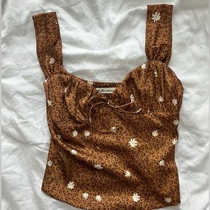 For Love & Lemons Cheetah Print Tawney Top